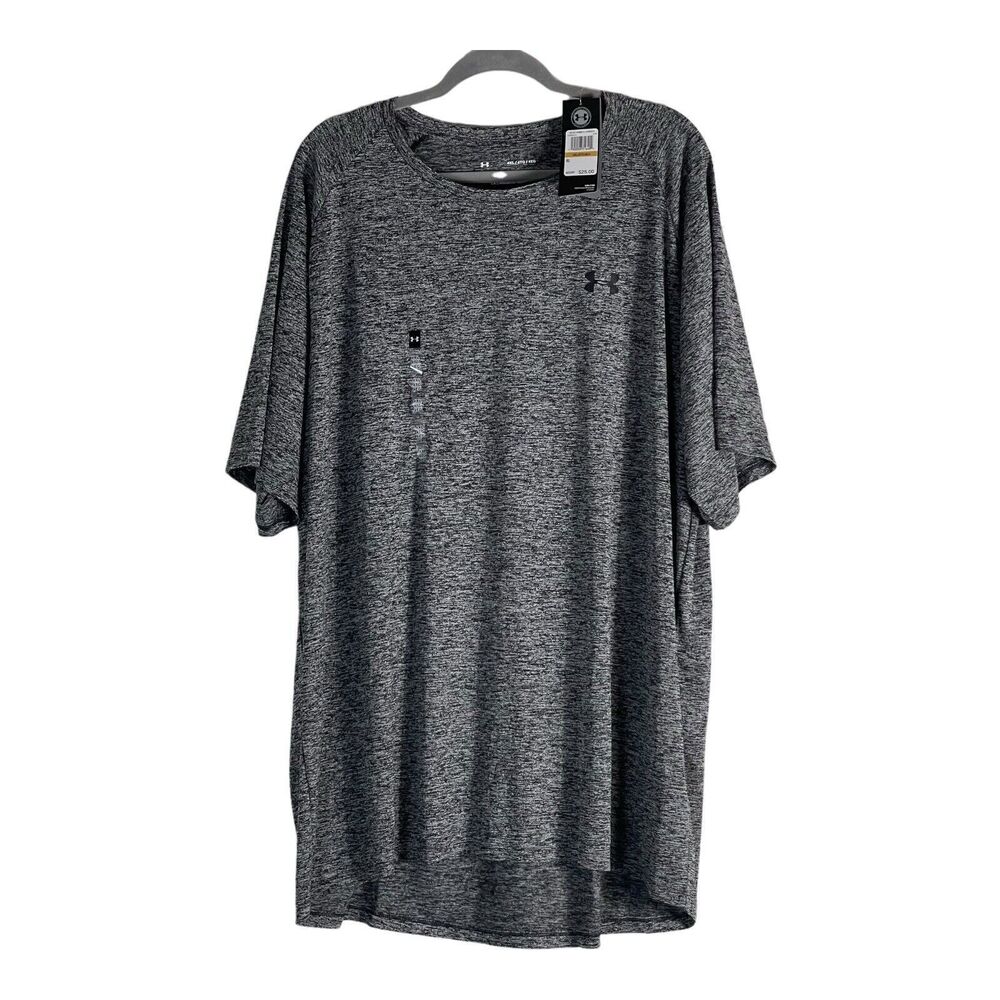 Under Armour Men's Shirt 4XL Tech 2.0 Short Sleeve Heat Gear Gray Heathered NEW